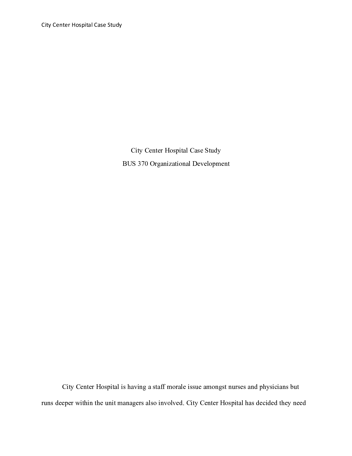 Preview image of CIty Center Case Study.docx document